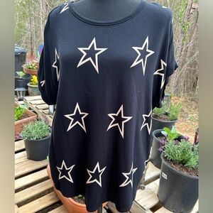David Bitton Buffalo shirt. Black w cream stars. Size medium